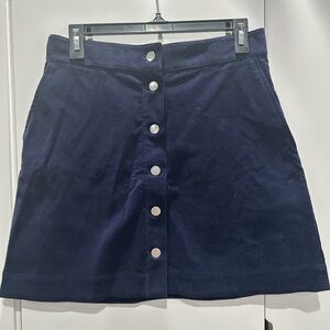 & Other Stories Women Corduroy Navy Blue Skirt Size 8